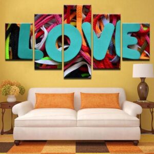 Love Laces - Abstract 5 Panel Canvas Art Wall Decor