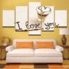 Love Macchiato - Abstract 5 Panel Canvas Art Wall Decor
