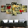 Love Months - Abstract 5 Panel Canvas Art Wall Decor