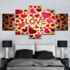 Love Quote - Abstract 5 Panel Canvas Art Wall Decor