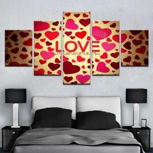 Love Quote - Abstract 5 Panel Canvas Art Wall Decor