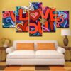 Love Street Style - Abstract 5 Panel Canvas Art Wall Decor