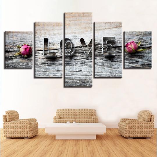 Love - Abstract 5 Panel Canvas Art Wall Decor Love - Abstract 5 Panel Canvas Art Wall Decor