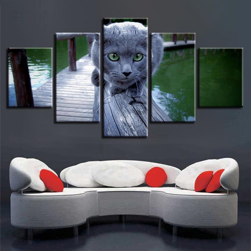 Lovely Cats 07 - Animal 5 Panel Canvas Art Wall Decor Lovely Cats 07 - Animal 5 Panel Canvas Art Wall Decor