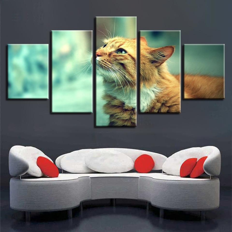 Lovely Cats 8 - Animal 5 Panel Canvas Art Wall Decor Lovely Cats 8 - Animal 5 Panel Canvas Art Wall Decor