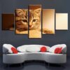 Lovely Cats 9 - Animal 5 Panel Canvas Art Wall Decor