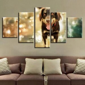 Lovely Dog - Animal 5 Panel Canvas Art Wall Decor