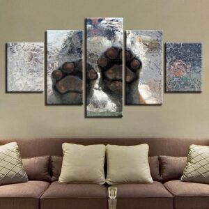Lovely Tiger Claws - Animal 5 Panel Canvas Art Wall Decor