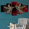 Loving Birds Birds Love - Abstract Animal 5 Panel Canvas Art Wall Decor