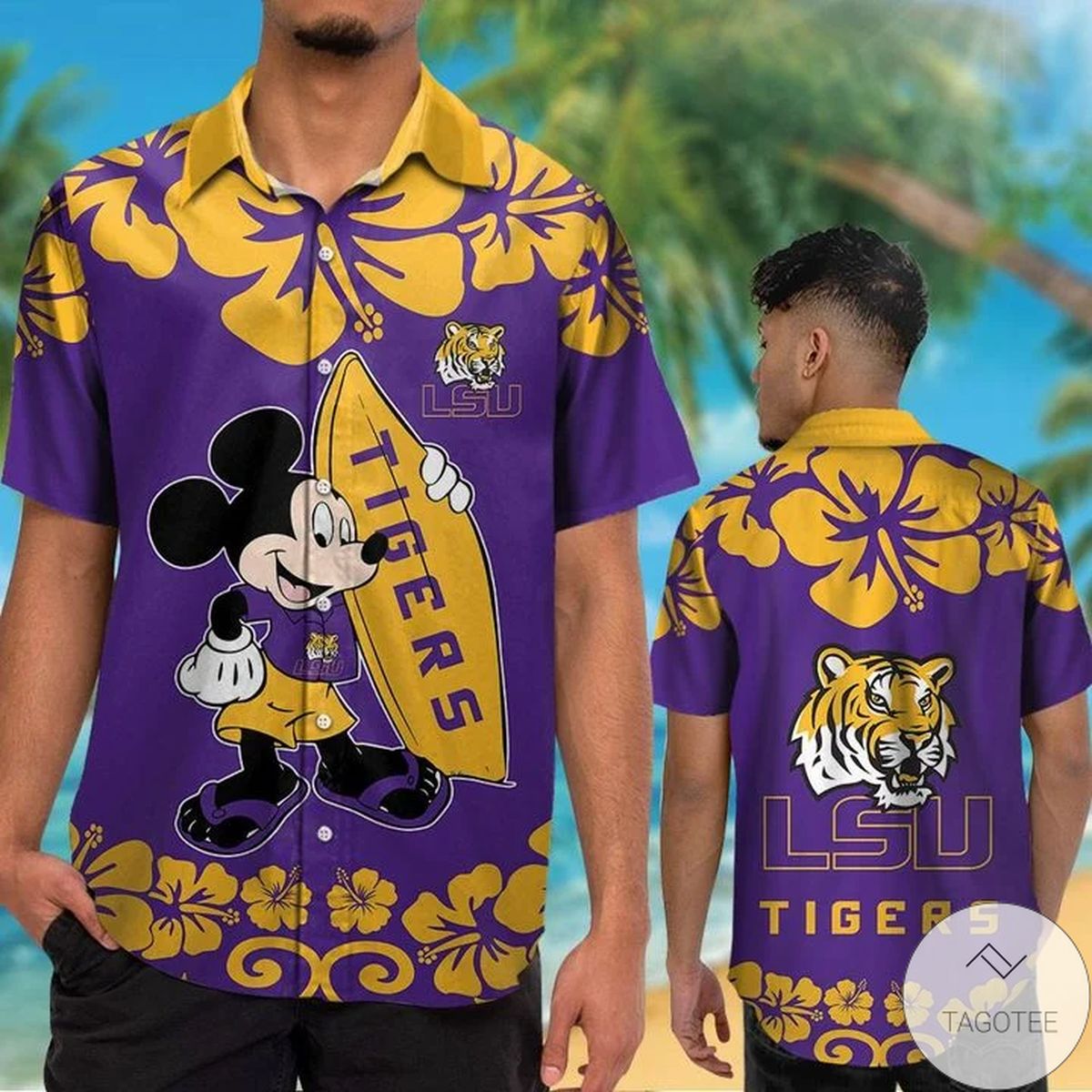 Lsu Tigers & Mickey Mouse Hawaiian Shirt Lsu Tigers & Mickey Mouse Hawaiian Shirt