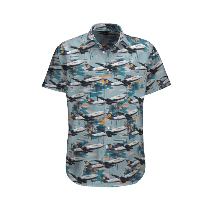 Lufthansa Boeing 747400 Hawaiian Shirt Lufthansa Boeing 747400 Hawaiian Shirt
