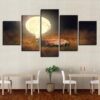 Lunar Deer - Abstract Animal 5 Panel Canvas Art Wall Decor