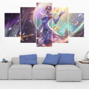 Lux - League Of Legends - Gaming 5 Panel Canvas Art Wall Decor]