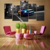 Luxury Blue Sports Car - Automative 5 Panel Canvas Art Wall Decor