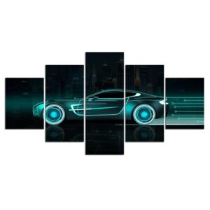 Luxury Racing Car 01 - Automative 5 Panel Canvas Art Wall Decor
