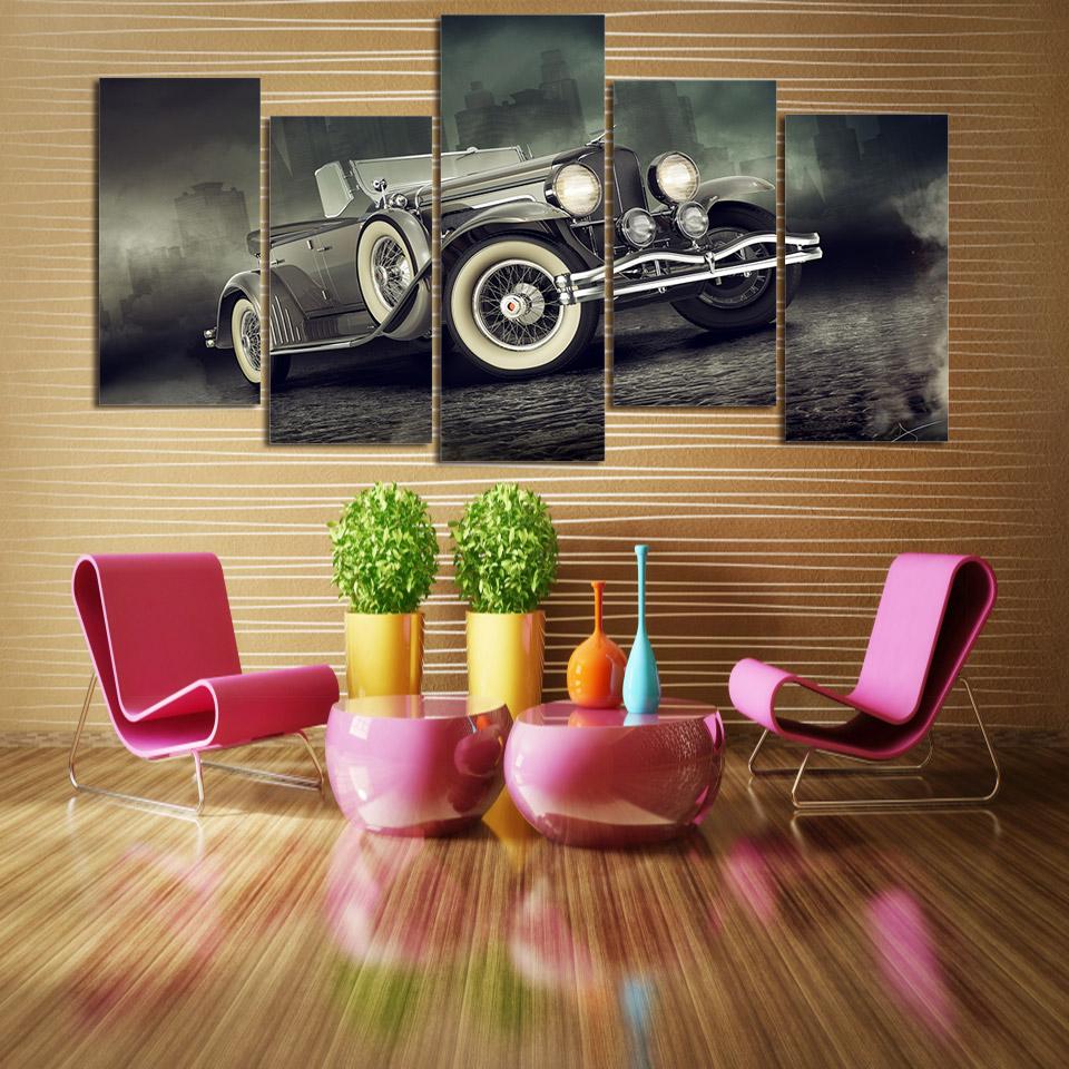 Luxury Vintage Sports Car - Automative 5 Panel Canvas Art Wall Decor Luxury Vintage Sports Car - Automative 5 Panel Canvas Art Wall Decor