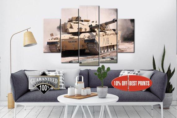 M1 Abrams - Army 5 Panel Canvas Art Wall Decor M1 Abrams - Army 5 Panel Canvas Art Wall Decor
