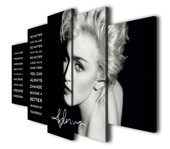 Madonna 01 - Famous Person 5 Panel Canvas Art Wall Decor Madonna 01 - Famous Person 5 Panel Canvas Art Wall Decor