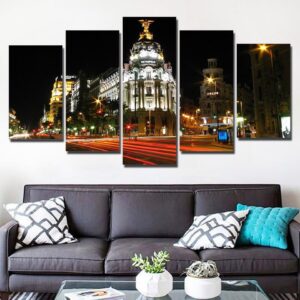 Madrid city - Nature 5 Panel Canvas Art Wall Decor