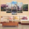 Magical Castle - Cartoon 5 Panel Canvas Art Wall Decor
