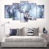 Magical Deer - Abstract Animal 5 Panel Canvas Art Wall Decor