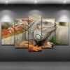 Majestic Chameleon Chameleon Lizard - Animal 5 Panel Canvas Art Wall Decor