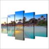 Maldive Islands Resort 01 - Nature 5 Panel Canvas Art Wall Decor