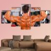 Male Body Builder In Gym - Sport 5 Panel Canvas Art Wall Decor