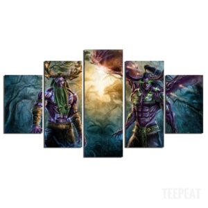 Malfurion And Illidan - Gaming 5 Panel Canvas Art Wall Decor