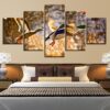 Mallard Ducks - Animal 5 Panel Canvas Art Wall Decor