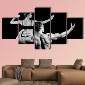Man And A Woman In The Gym - Sport 5 Panel Canvas Art Wall Decor