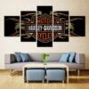 Man Cave Harley - Automotive 5 Panel Canvas Art Wall Decor