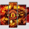 Manchester On Fire - Sport 5 Panel Canvas Art Wall Decor