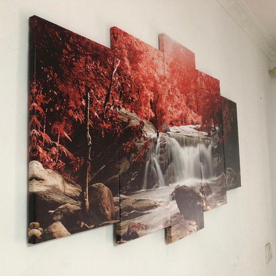 Mangroves And Waterfalls Landscape - Nature 5 Panel Canvas Art Wall Decor Mangroves And Waterfalls Landscape - Nature 5 Panel Canvas Art Wall Decor