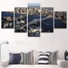 Manhattan And Brooklyn Bridge Large - Nature 5 Panel Canvas Art Wall Decor