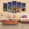 Manhattan Brooklyn Bridge - Nature 5 Panel Canvas Art Wall Decor