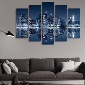 Manhattan New York City - Nature 5 Panel Canvas Art Wall Decor