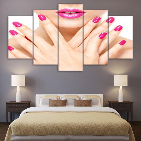 Manicure Beauty Salon - Abstract 5 Panel Canvas Art Wall Decor Manicure Beauty Salon - Abstract 5 Panel Canvas Art Wall Decor