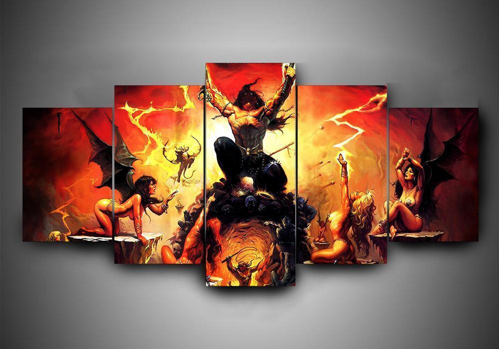 Manowar - Music 5 Panel Canvas Art Wall Decor Manowar - Music 5 Panel Canvas Art Wall Decor