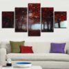 Maple Forest 2 - Nature 5 Panel Canvas Art Wall Decor