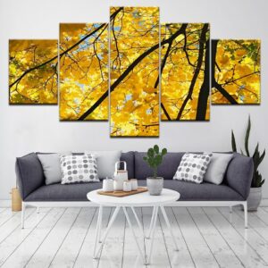 Maple Forest 4 - Nature 5 Panel Canvas Art Wall Decor