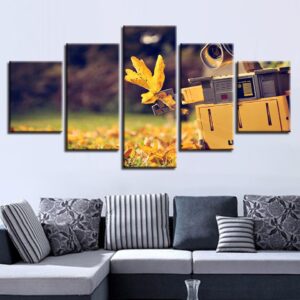 Maple Leaf And Camera Still Life - Nature 5 Panel Canvas Art Wall Decor