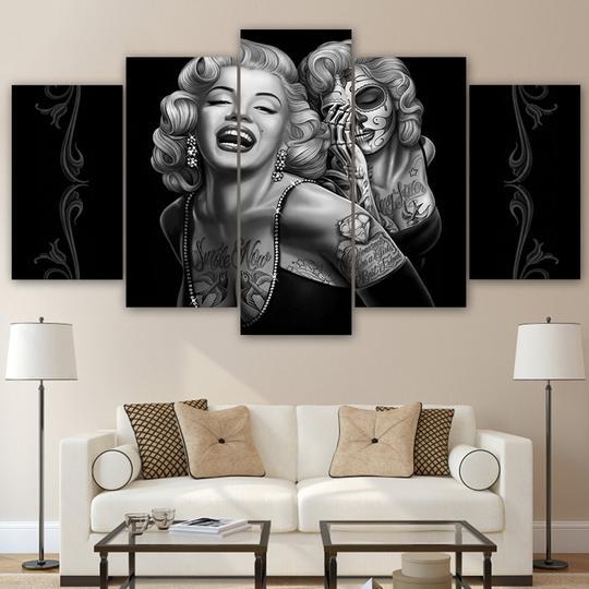Marilyn Monroe 02 - Famous Person 5 Panel Canvas Art Wall Decor Marilyn Monroe 02 - Famous Person 5 Panel Canvas Art Wall Decor