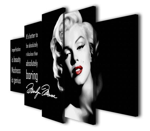 Marilyn Monroe 03 - Famous Person 5 Panel Canvas Art Wall Decor Marilyn Monroe 03 - Famous Person 5 Panel Canvas Art Wall Decor