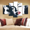 Marilyn Monroe Black White Red - Abstract Famous Person 5 Panel Canvas Art Wall Decor