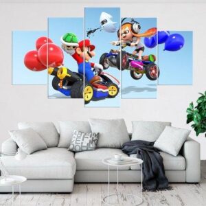 Mario Kart Super Mario - Gaming 5 Panel Canvas Art Wall Decor