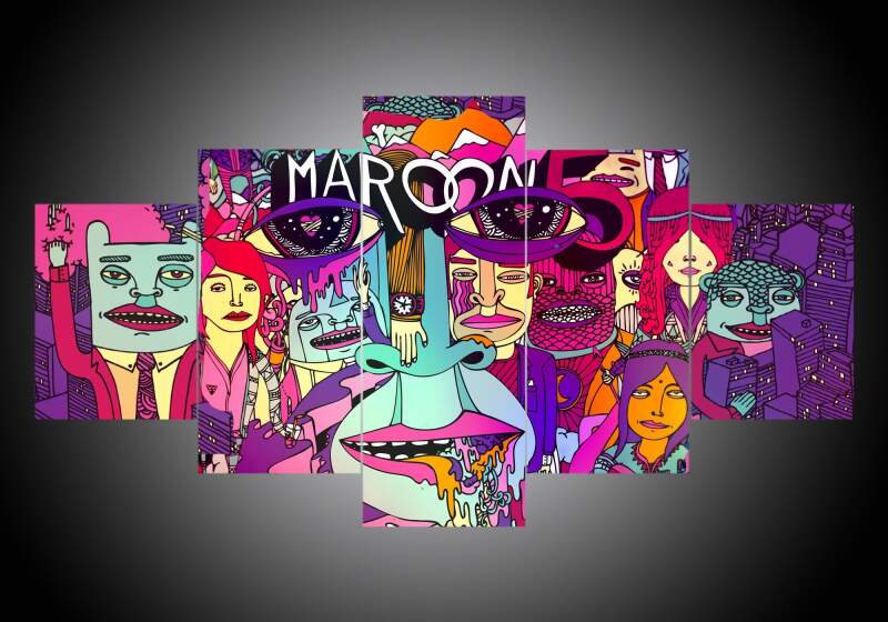 Maroon 5 - Abstract 5 Panel Canvas Art Wall Decor Maroon 5 - Abstract 5 Panel Canvas Art Wall Decor