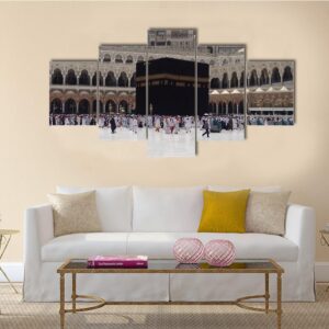 Masjid Ul Haram In Mecca - Nature 5 Panel Canvas Art Wall Decor