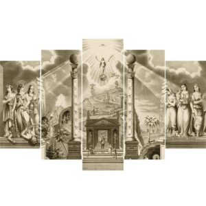 Masonic - Religion 5 Panel Canvas Art Wall Decor
