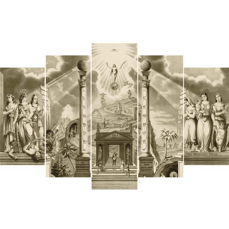Masonic - Religion 5 Panel Canvas Art Wall Decor Masonic - Religion 5 Panel Canvas Art Wall Decor